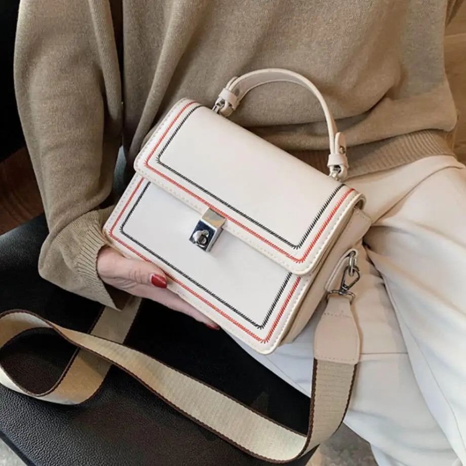 Elegant Female Tote bag 2020 Fashion New High quality PU Leather Women's Designer Handbag Lock Shoulder Messenger Bag | Багаж и сумки