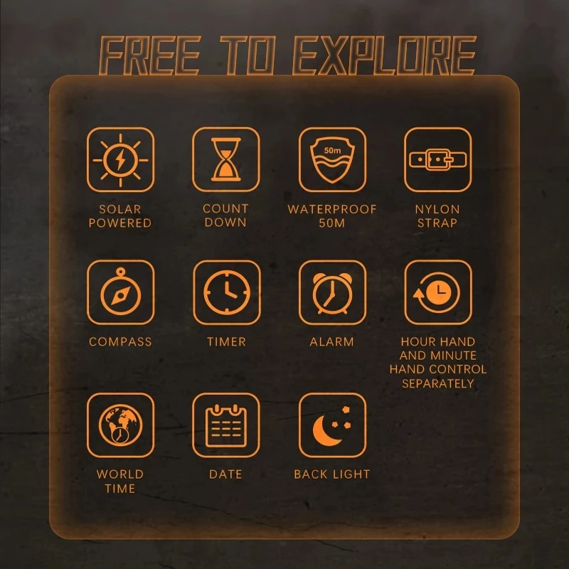 Мужские наружные водонепроницаемые умные часы с компасом индикатором солнечной