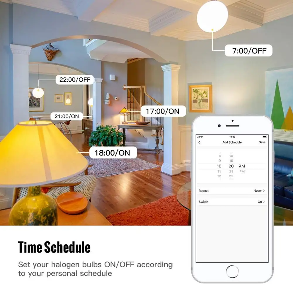 Умный Светодиодный прожектор с Wi-Fi лампа регулируемой яркостью и дистанционным