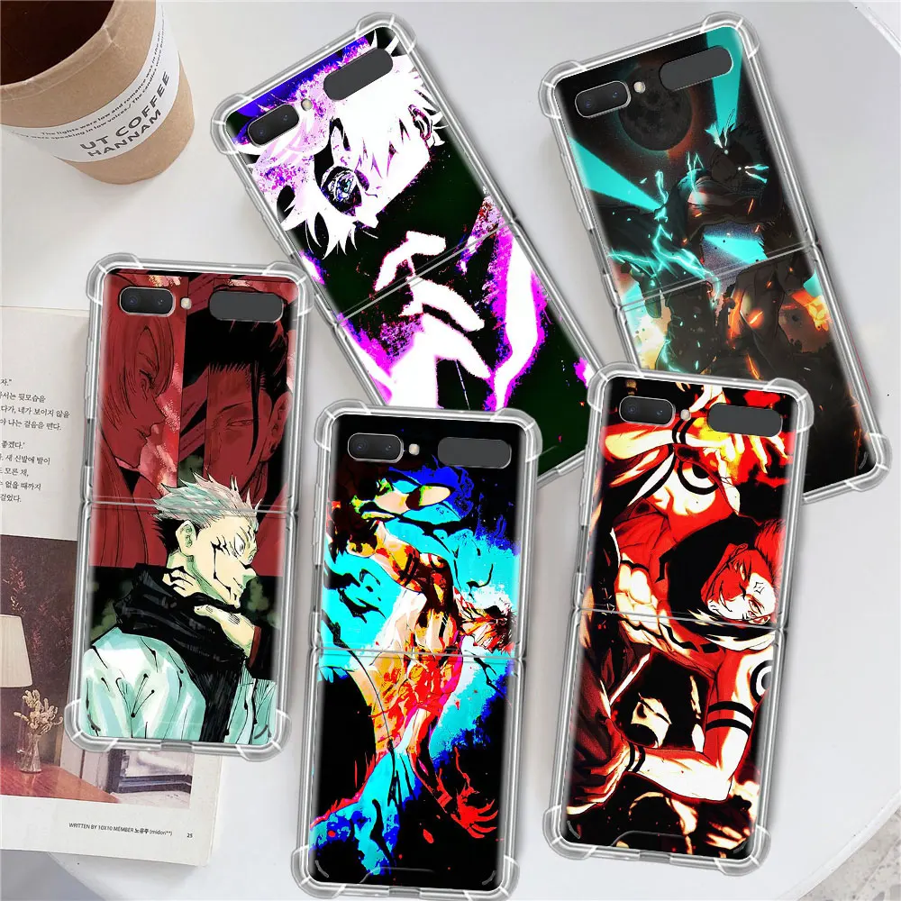 

Anime Jujutsu Kaisen Capa For Samsung Galaxy Z Flip 3 5G Case Airbag Clear TPU Shockproof Cover Transparent Phone Luxury Funda