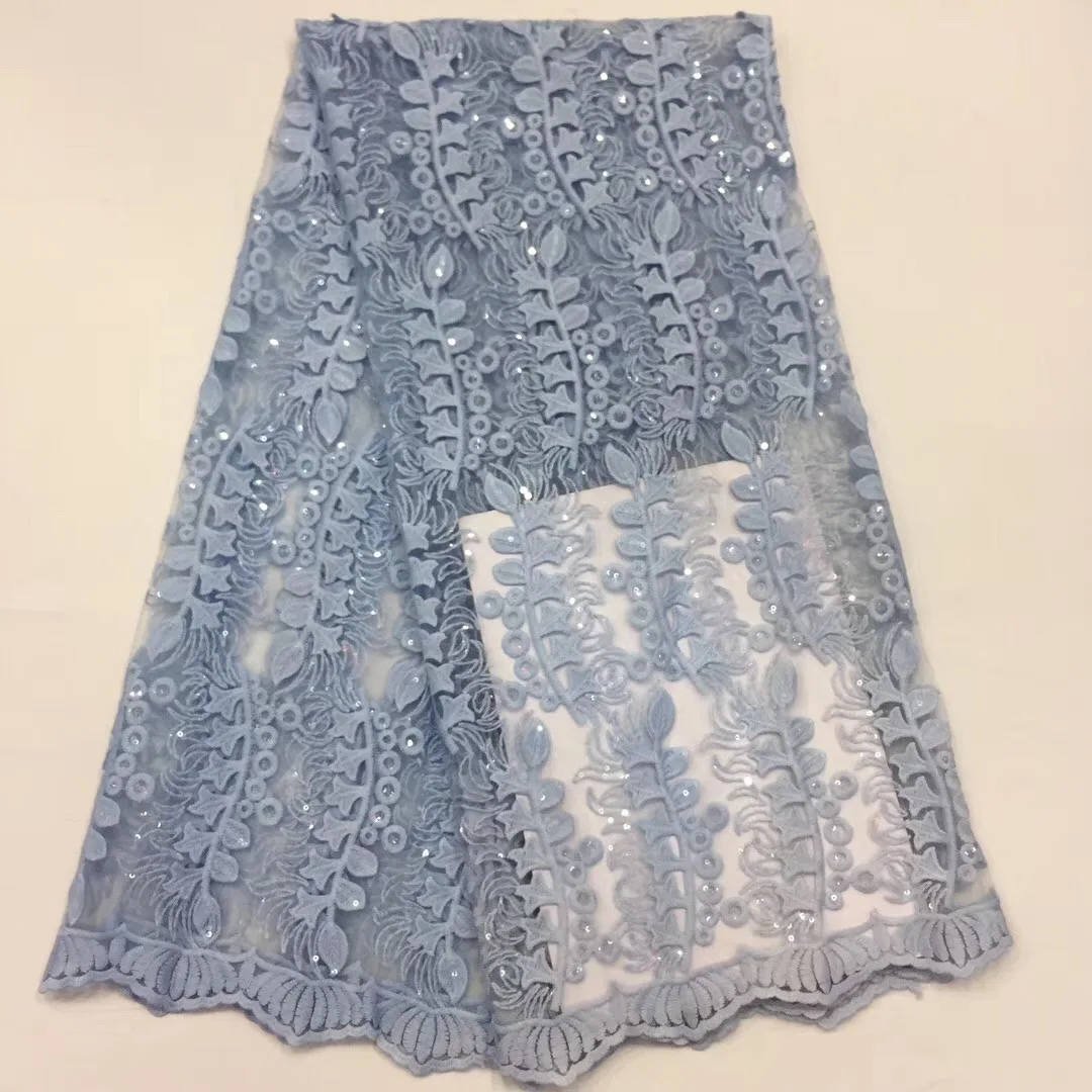

Royal Blue Nigerian Tulle Lace French Guipure Lace Fabric For Nigerian Dress Embroidery African Dry Lace Water Soluble Lace