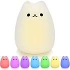 1 шт., силиконовый сенсорный светодиодный ночник, 7 цветов