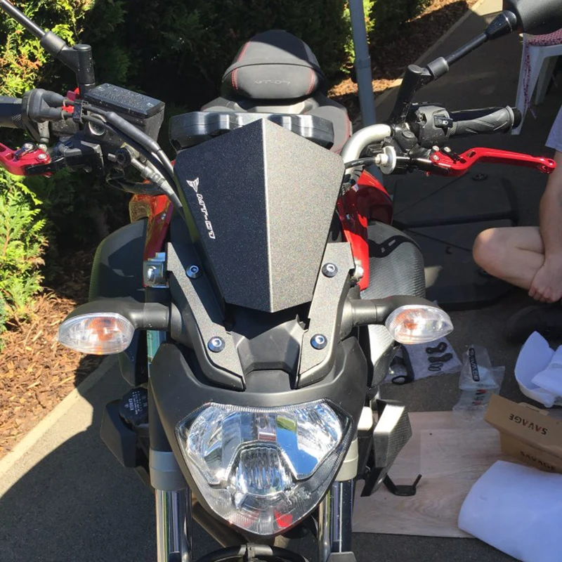 

Moto Windshield Windscreen Aluminum Black Windscreen For MT07 MT-07 MT 07 2013-2017