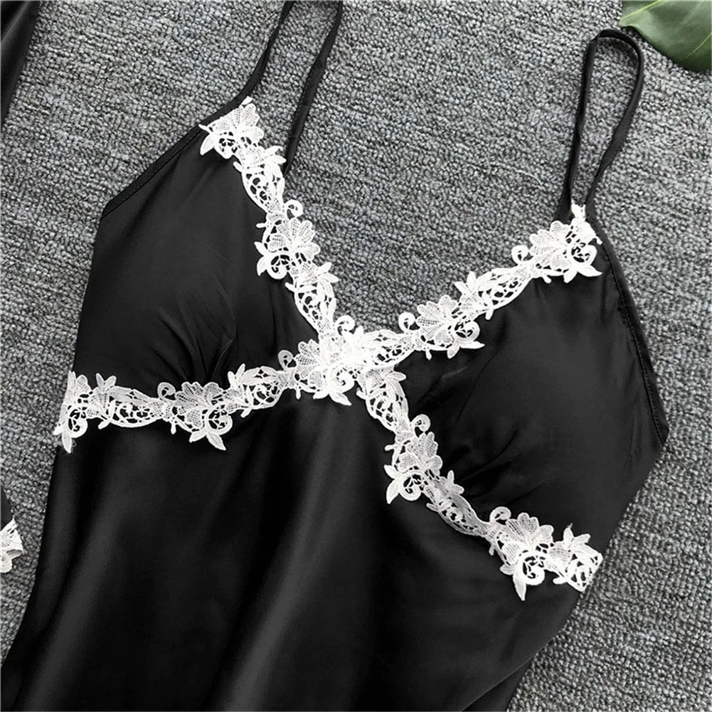 Комплект женский кружевной из халата и сорочки 5 шт. комплект сексуальной пижамы |