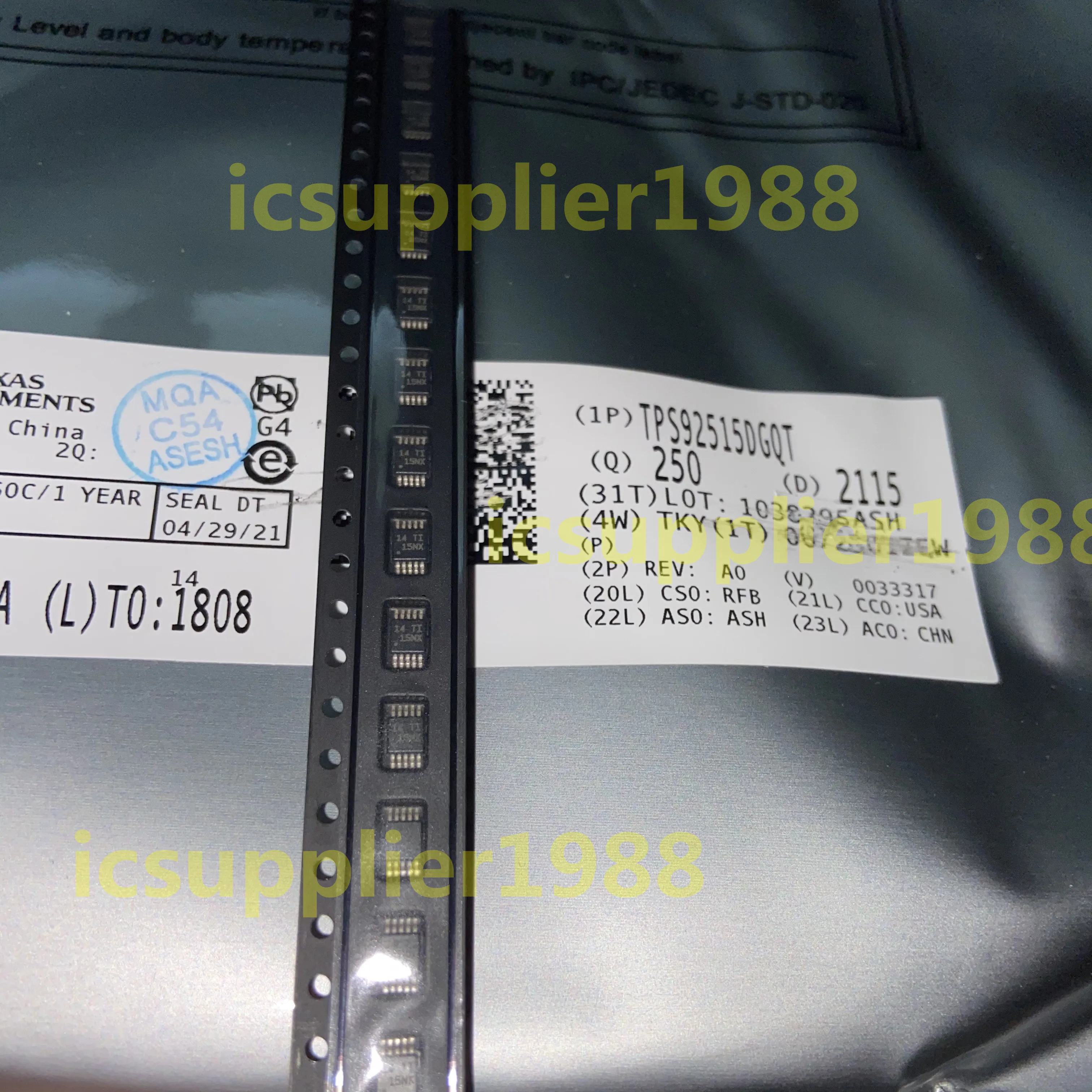 TPS92515DGQT TPS92515DGQR TPS92515DGQ TPS92515 IC LED DRVR REG PWM 10MSOP 10 unids/lote-0