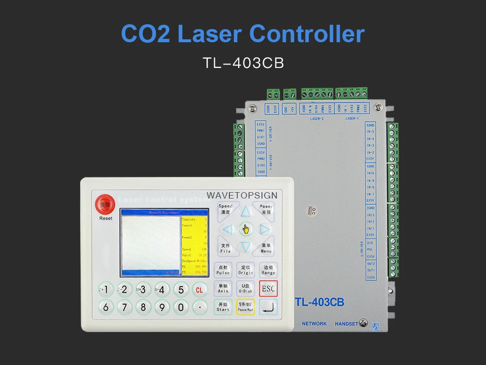 WaveTopSign TL-403CB CO2 лазерный контроллер системы с программное обеспечение coreldraw использовать для лазерной гравировальная и режущая машина