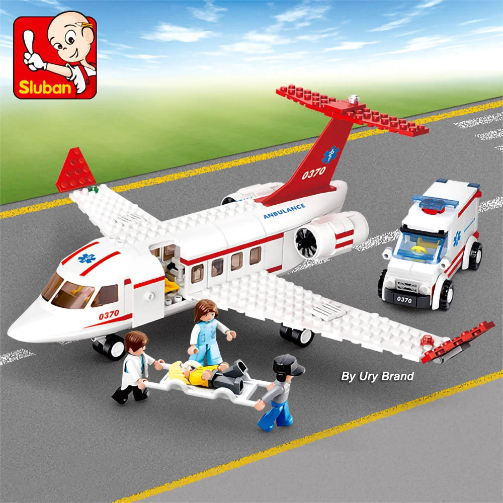 

City Series Aviation Concept Private Plane Airplane Set Mini Car Figures DIY Model Building Blocks Toys for Children Gifts
