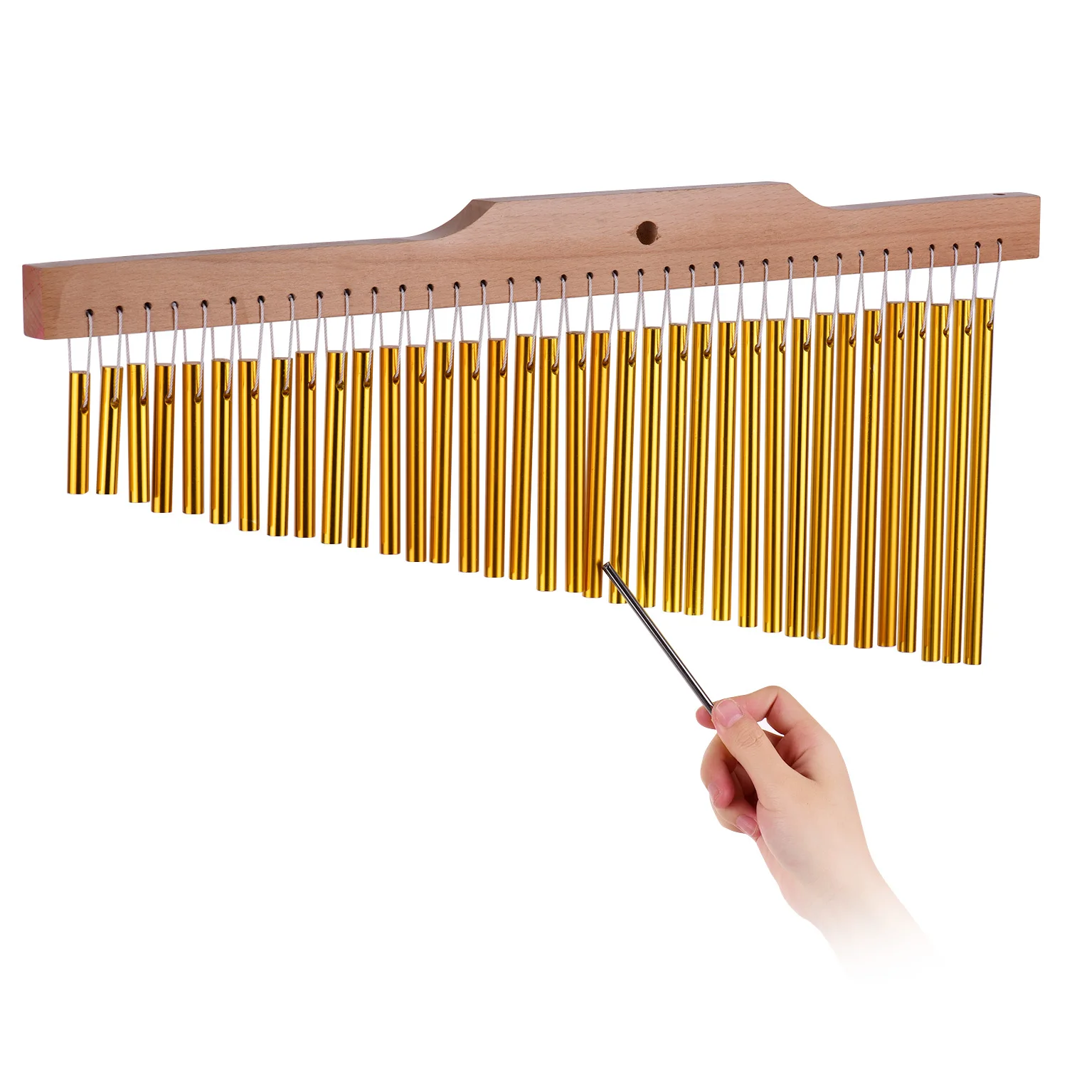 

36 Bar Chimes Gold Aluminum Alloy Wooden Bar for musical insterest and education.