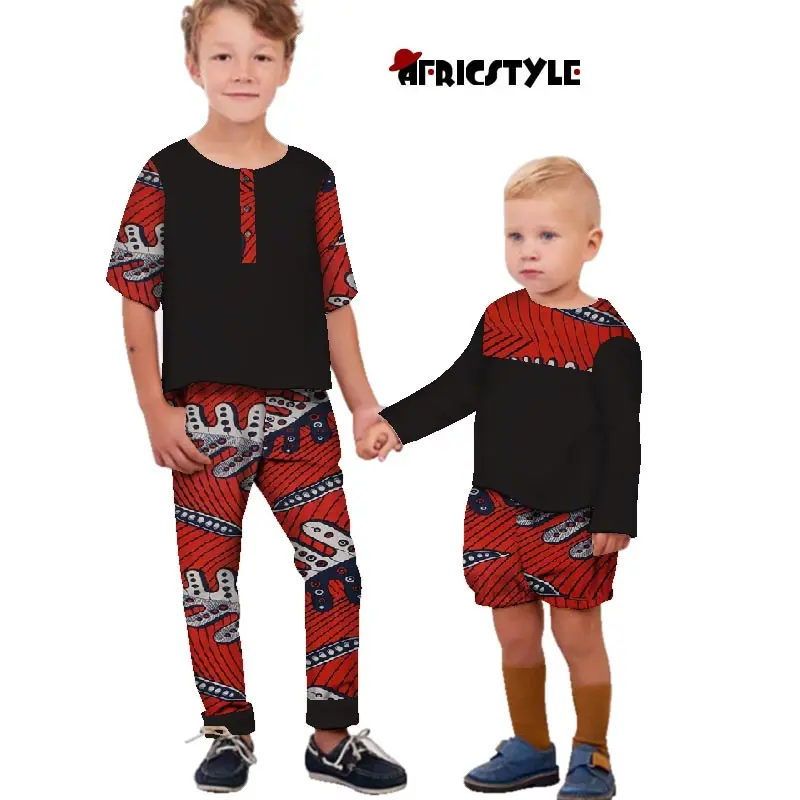 2021 African children's clothes African brothers clothing African children's wear Brother and brother two piece suit wyq439