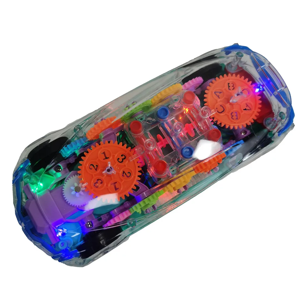

2021 New Electronic Transparent Music Car With LED Musical Led Light Baby Early Education Funny Toy For Kid Boys Gift Dropship