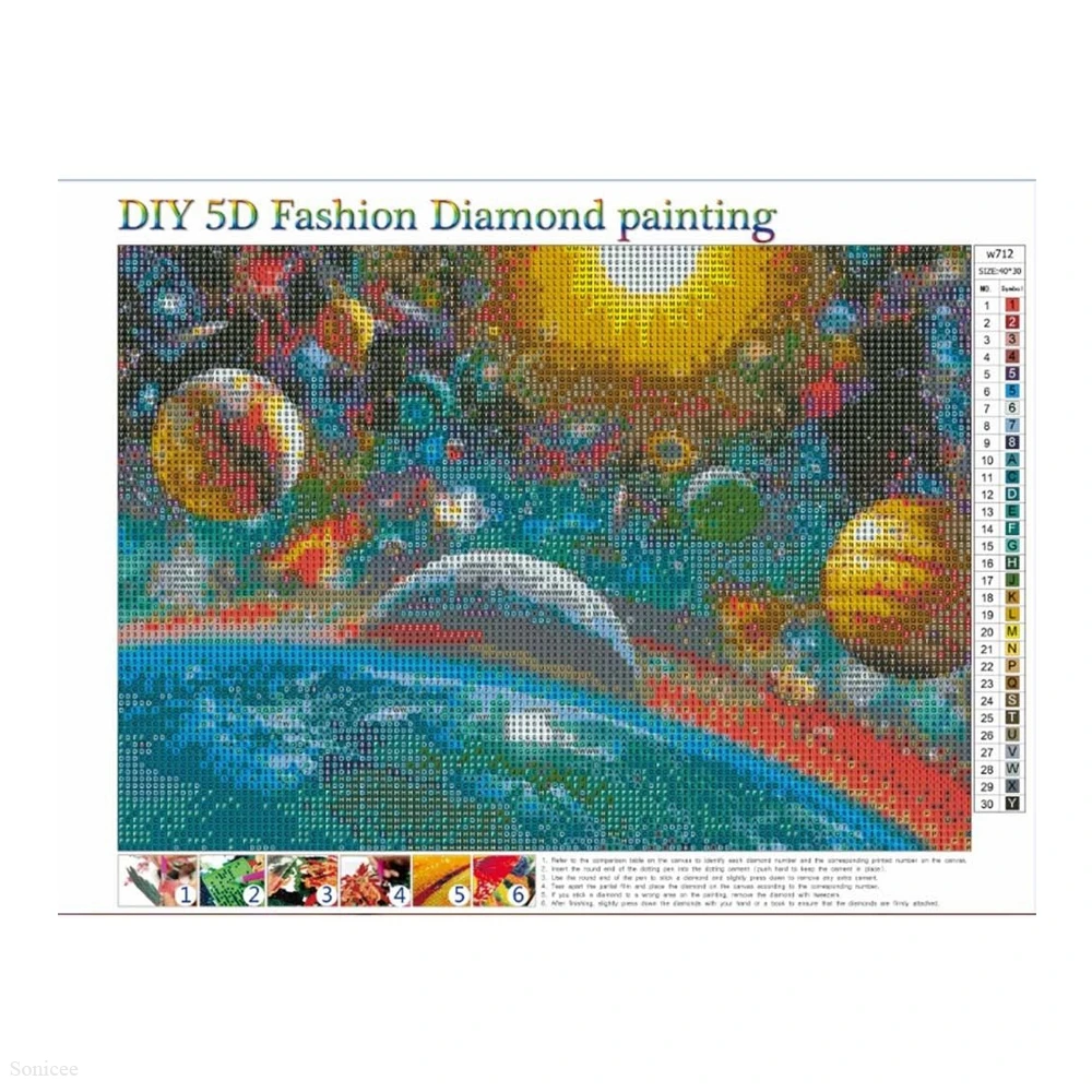 Алмазная живопись &quotсделай сам&quot 5D Вселенная планеты галактика солнце земля