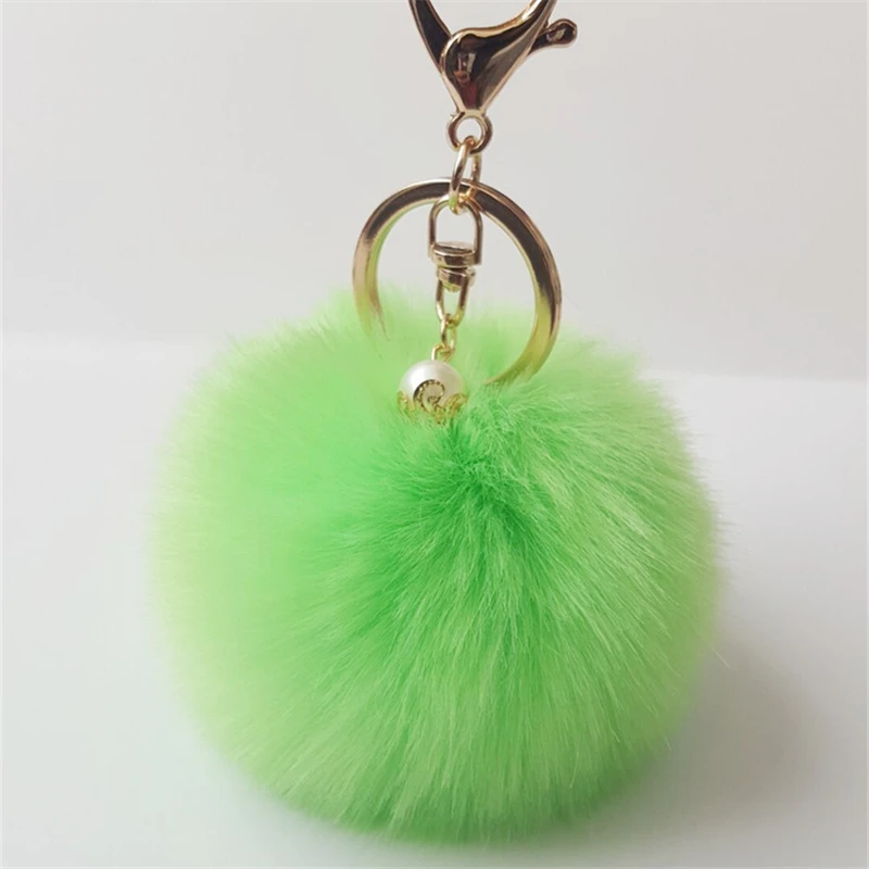 

Rabbit Hair Fur Ball Bag Pendants for Women 8CM Large Faux Fur Pompom Keychainpom Pom Ball Key Chains Hairball Key Rings Gifts