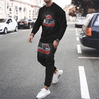 3d print fashion men long t shirts set hero pattern trend casual oversized harajuku male tracksuit european and american style