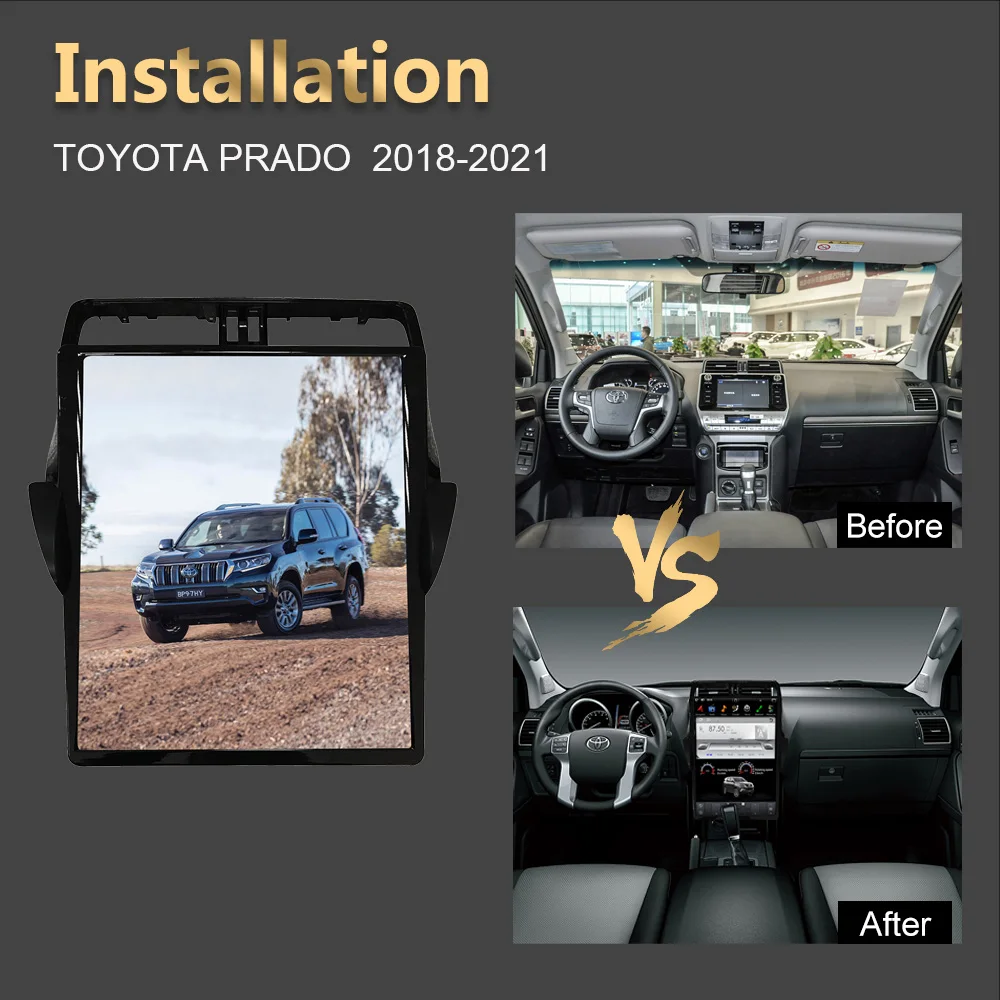 Автомобильный мультимедийный плеер экран в стиле Tesla Android 9 0 GPS-навигация для TOYOTA