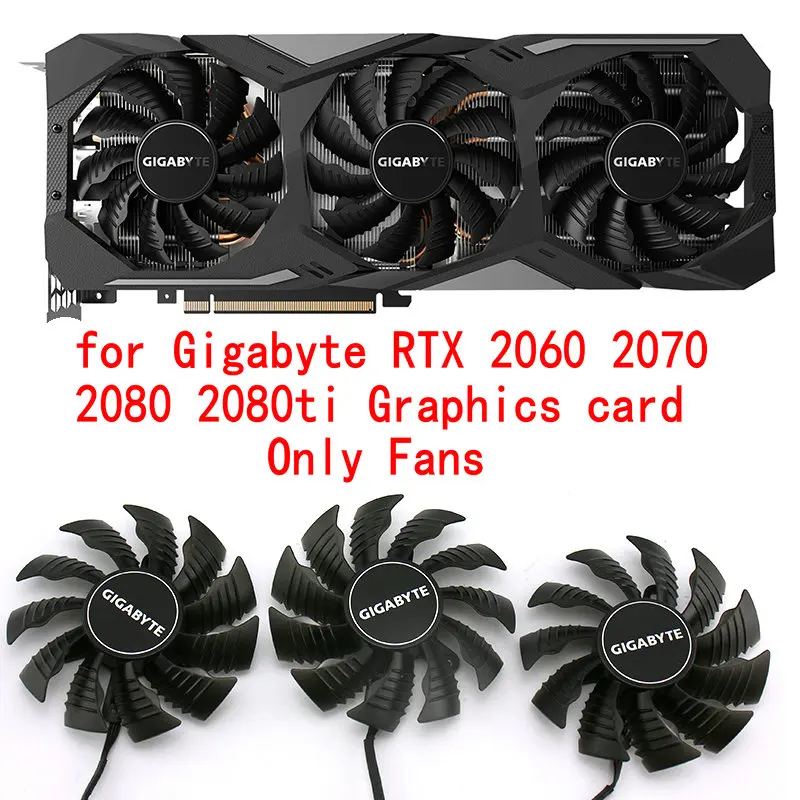 

Original for Gigabyte RTX2080 RTX2080ti Graphics Video Card Cooling Fan PLA09215S12H T128015S Diameter 85MM Pitch 42MM