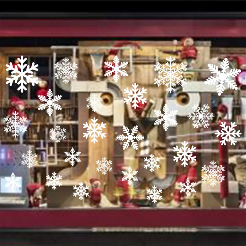 Белые снежинки наклейки на окно Рождественские Зимние украшения в страны чудес