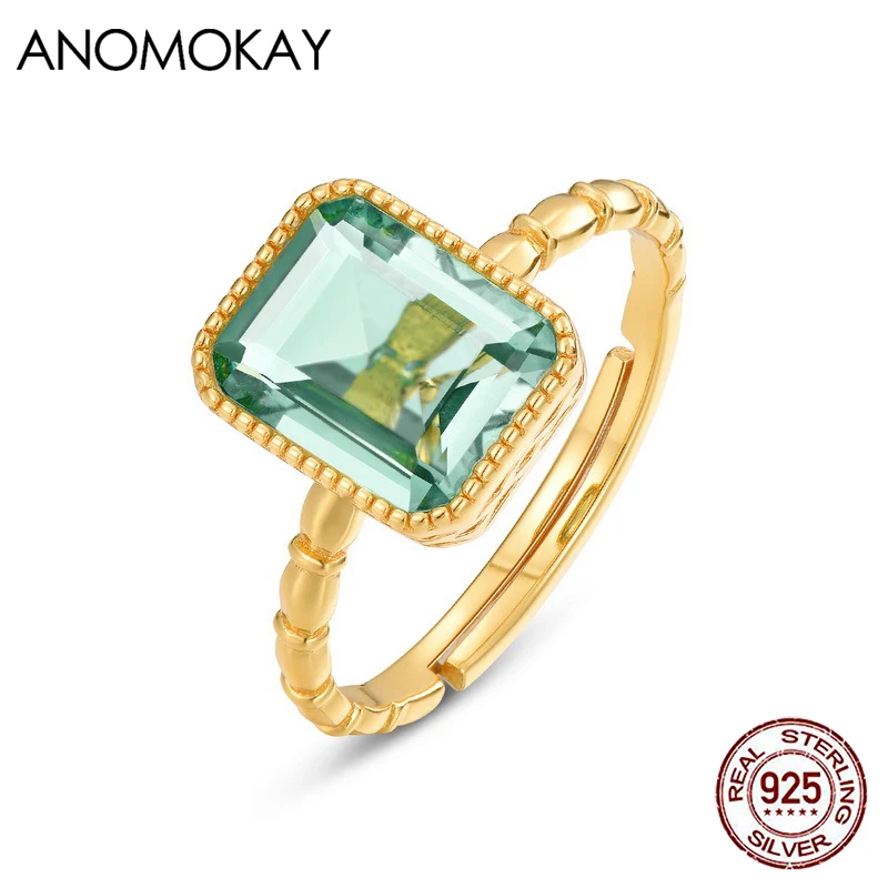 

Женское кольцо из серебра 925 пробы с зеленым кристаллом