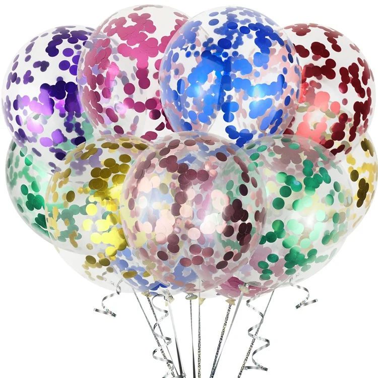 Taoup 1pc 36inch Big Transparent Balloons Confetti Happy Birthday's Baloons Decor Party Favors Wedding Round Ballons Accessories | Дом и