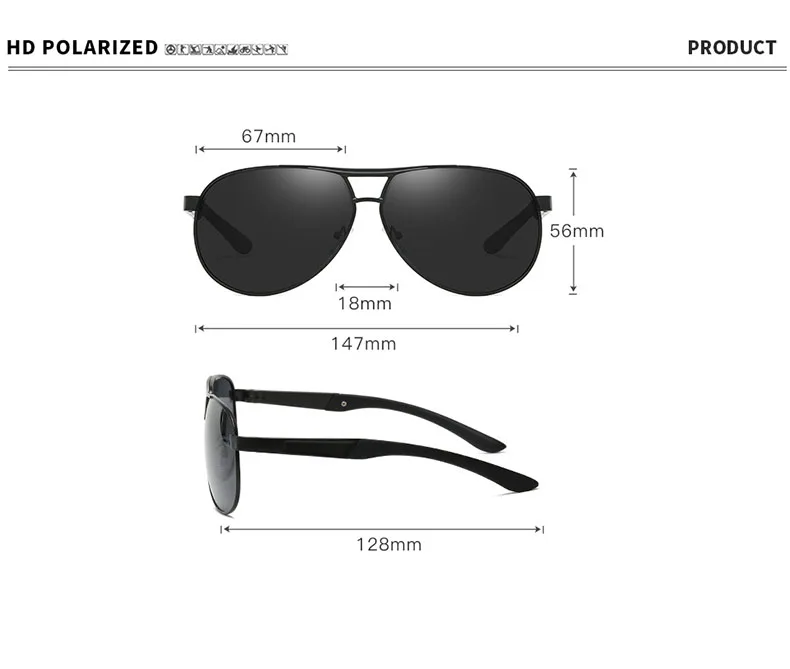 Classic Vintage Polarized Pilot Sunglasses Men Fashion Brand Designer Goggle Driving Mirror Lens Sun Glasses For Male UV400