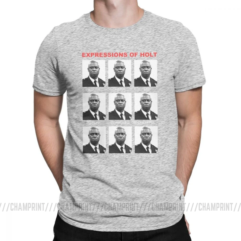 Серый Expressions Of Holt повседневные мужские футболки Бруклин девять Бруклин 99 одежда с коротким рукавом классические футболки хлопковая Футболка с круглым вырезом - Цвет: Серый