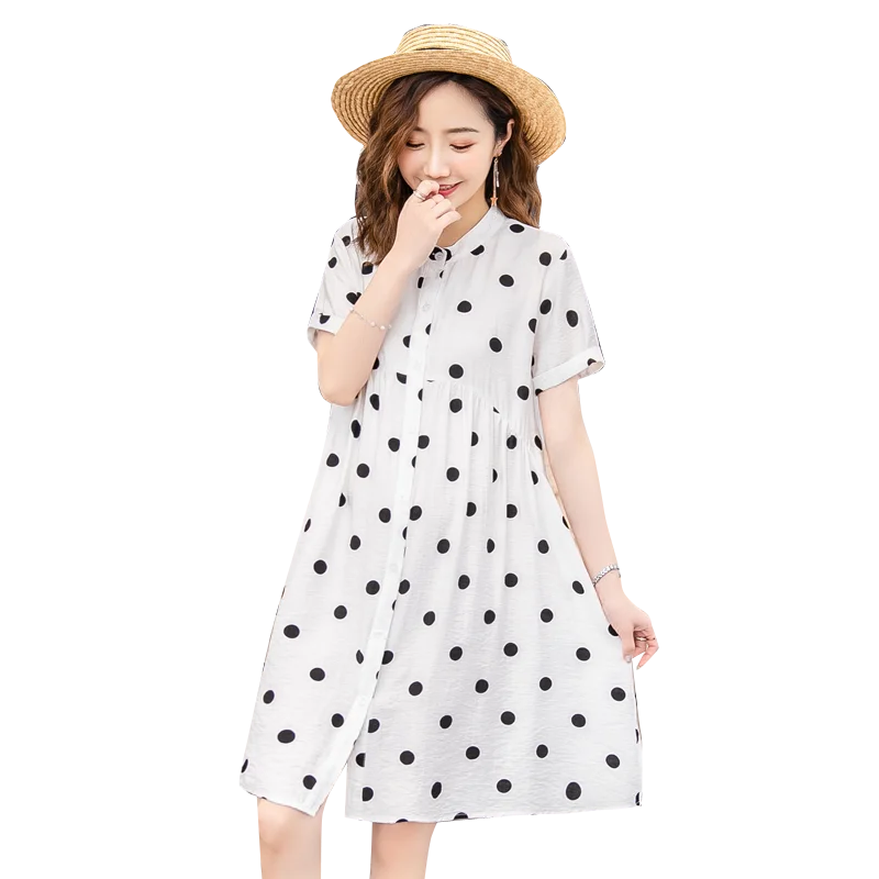 Летние платья для беременных кормления грудью новинка 2019 модное платье в горошек