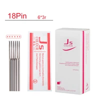 500pcs microblading manual needles fog eyebrow 18 pin flat head needle easy click blade permanent cosmetic disposable sterilized