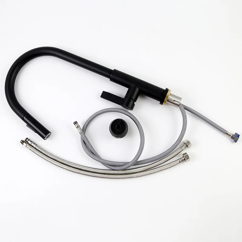 Черный Выдвижной Смеситель для кухни медный кран раковины крепление на раковину