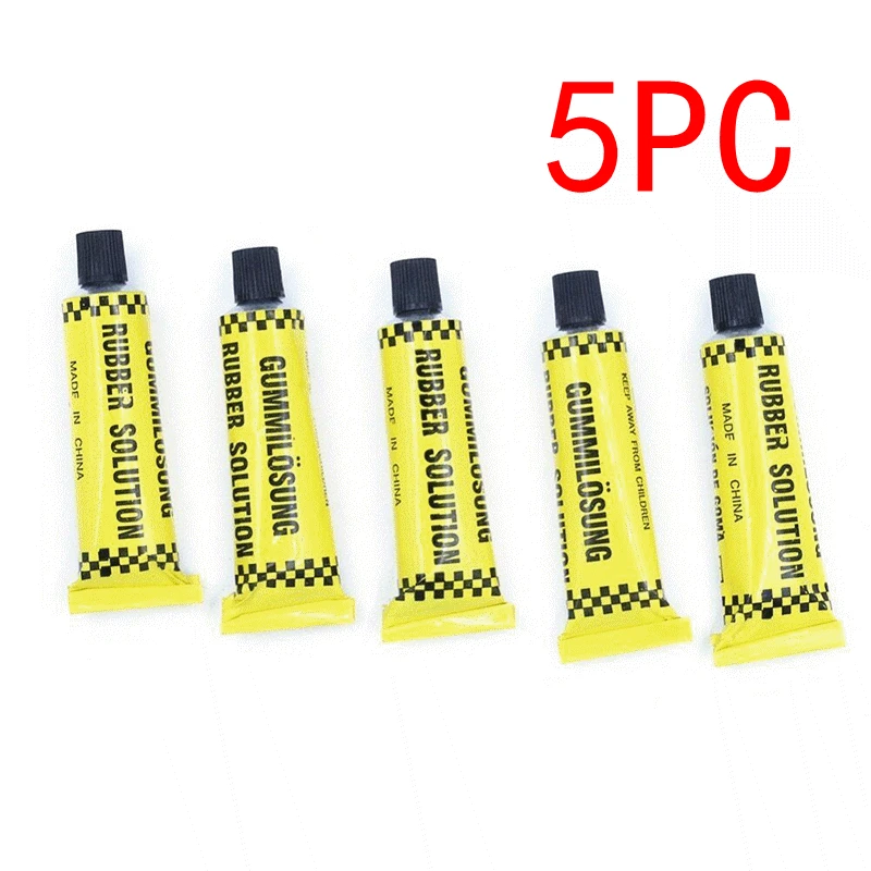 5pc Automobile Motorcycle Bicycle Tire Tyre Repairing Glue Inner Tube Puncture Repair Cement Rubber Cold Patch Solution