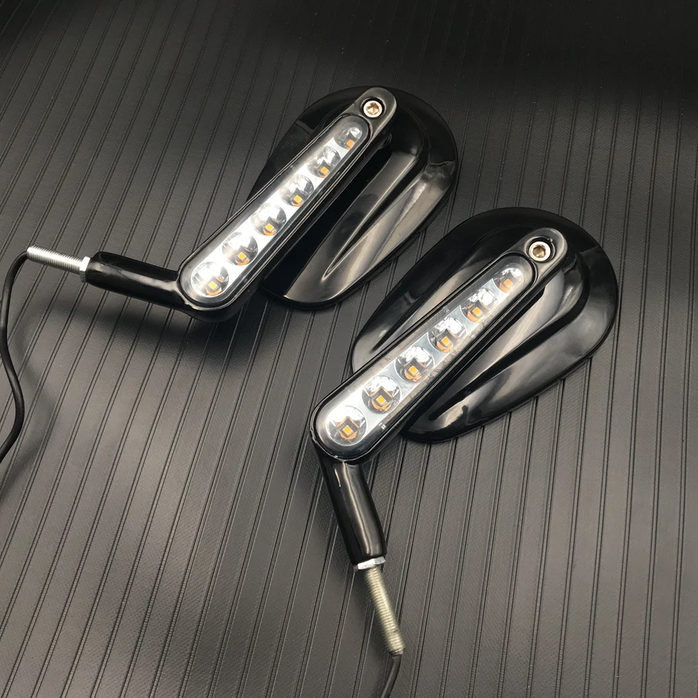 Зеркала заднего вида и светодиодный ные Передние Сигналы поворота для Harley Davidson