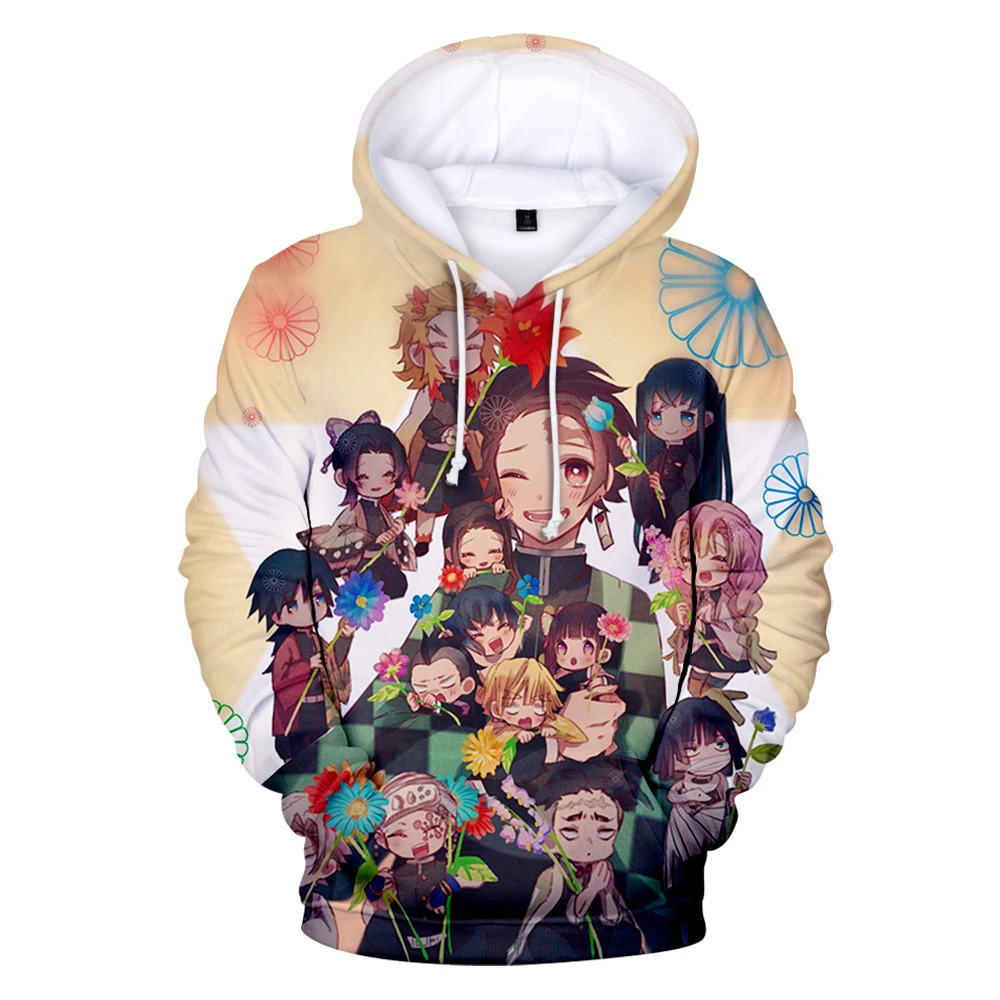 Demon Slayer Anime 3D Hoodies Men Women Casual Harajuku Fashion Print Sweatshirt Autumn Boys Hoodie Clothing | Мужская одежда