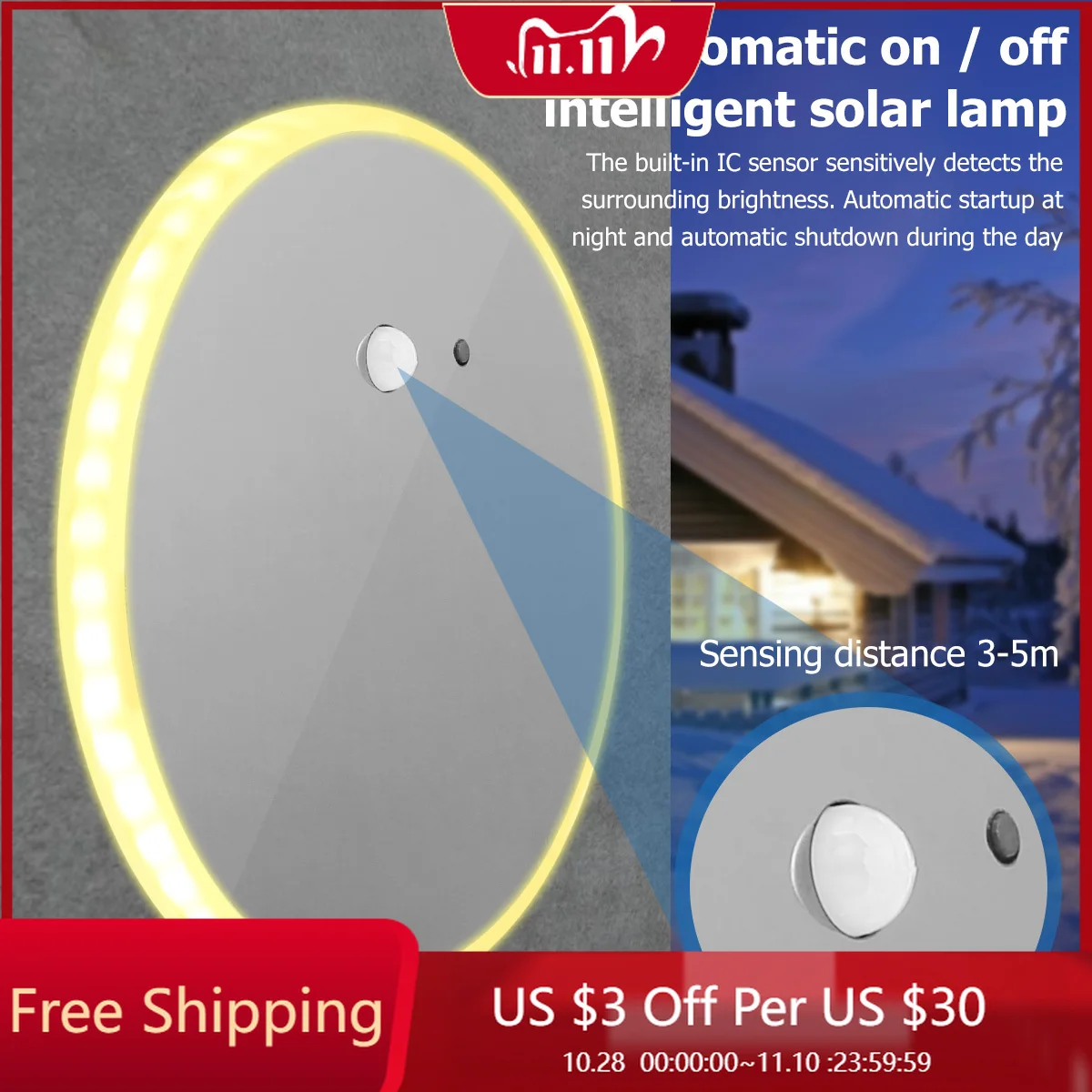 

Водонепроницаемые умные ночники на солнечной батарее, уличные Настенные светильники с датчиком для крыльца, патио, балкона, прихожей, кабин...