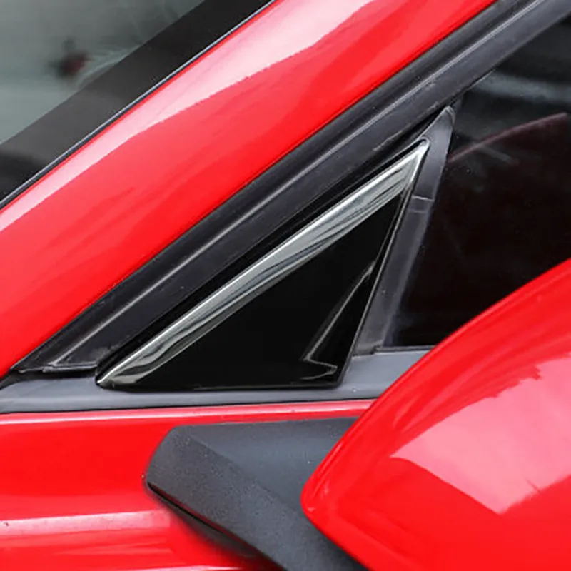 

QHCP треугольная декоративная крышка переднего окна для Ford Mustang 15-22, наклейка на окно, панель, аксессуары для стайлинга автомобиля