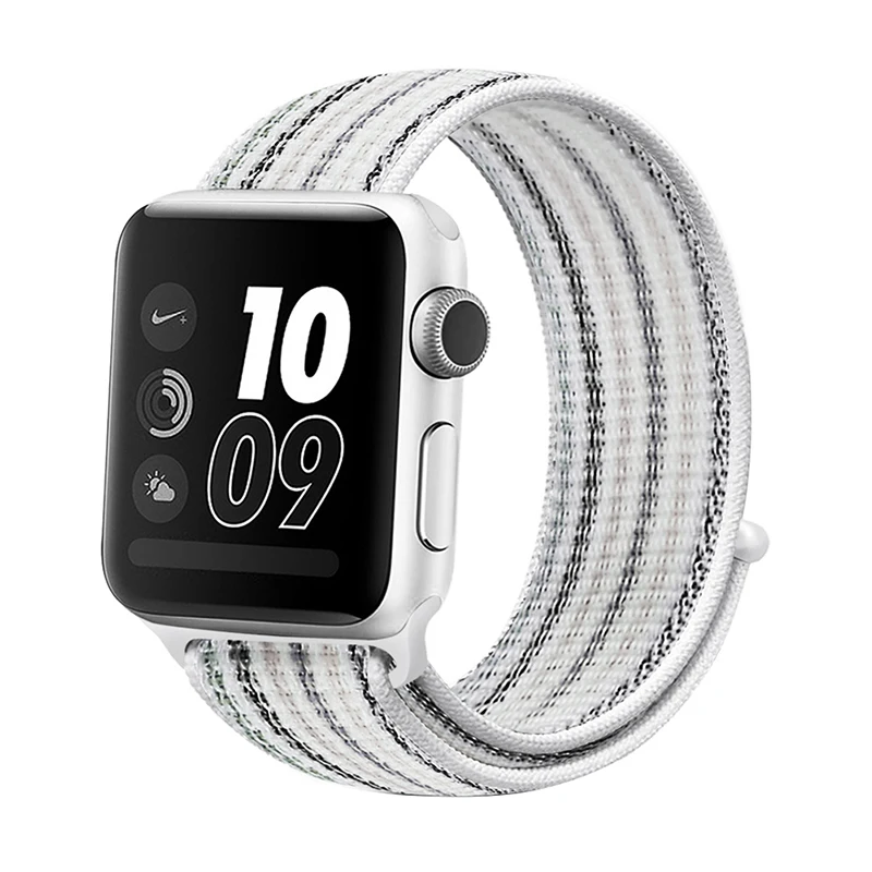 Для наручных часов Apple Watch, версии 3/2/1 38 мм 42 мм нейлон мягкий дышащий нейлон для наручных часов iWatch, сменный ремешок спортивный бесшовный series4/5 40 мм 44 мм - Цвет ремешка: stripe 1