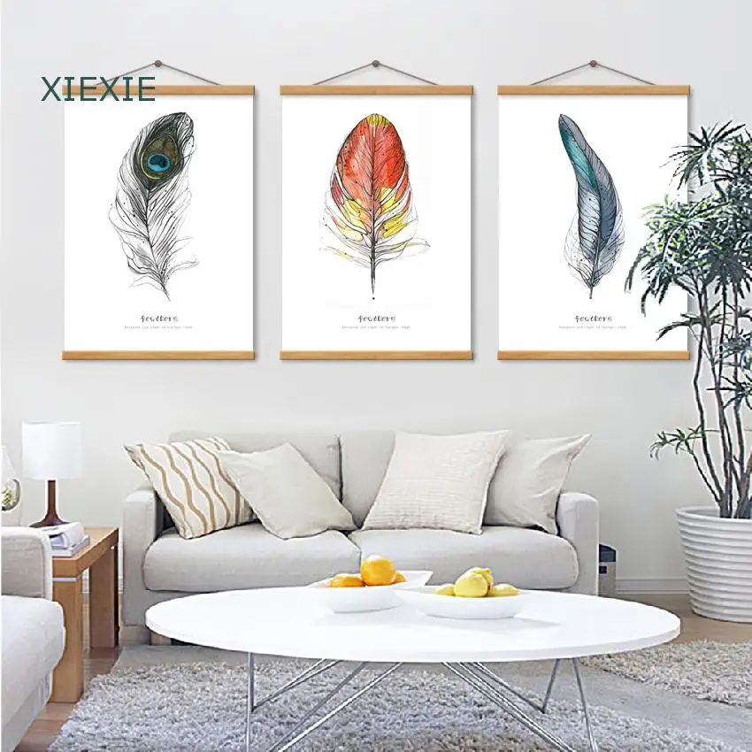 

Modern Watercolor Bird Peacock Feather Wall Art Minimalist Canvas Painting For Living Room Bedroom Home Decor Poster
