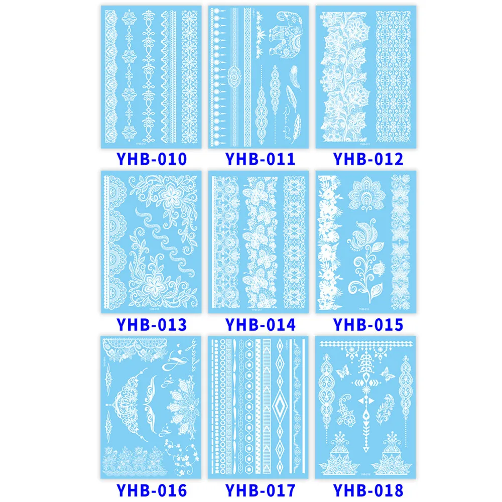 Колье из белого кружева временная наклейка для татуировки сексуальная хна Менди