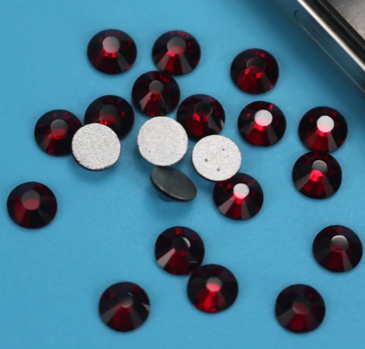 Блестящие Стразы для ногтей размера s5 Dark siam с плоским задником и тканевой