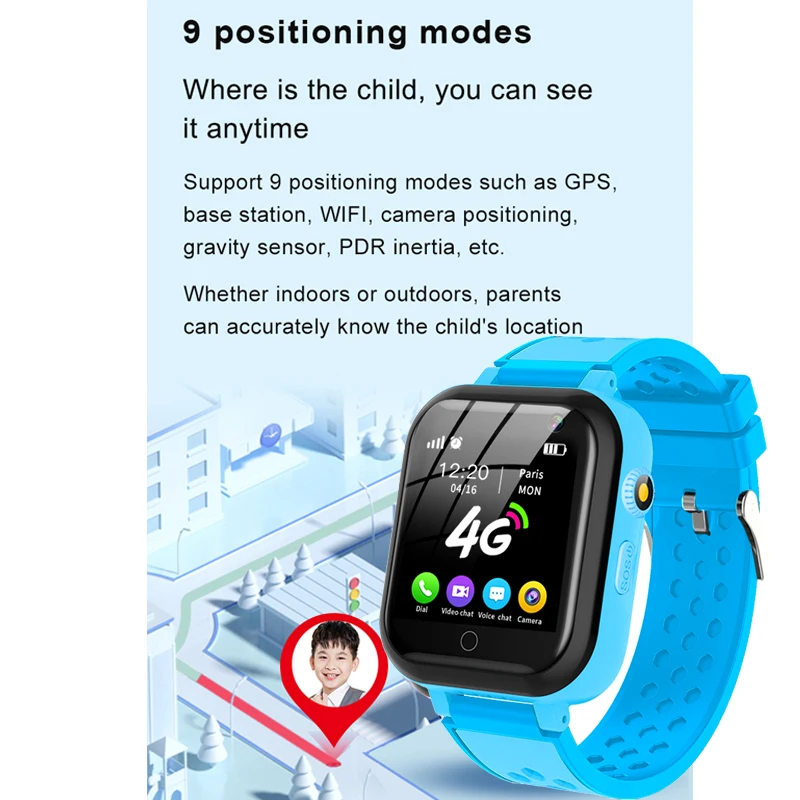 Детские Смарт часы 4G SOS IP67 водонепроницаемые GPS Wi Fi Видеозвонок определение