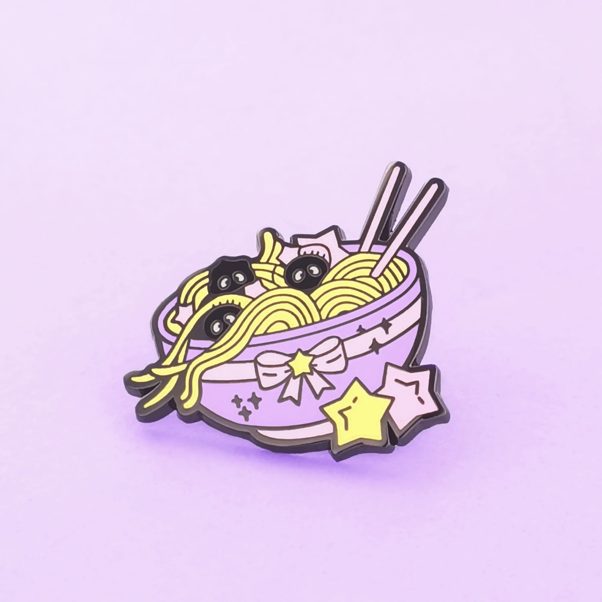 

Kawaii Japanese Ramen Soot Fairydust Hard Enamel Pin Cute Cartoon Spirited Away Elves Brooch Anime Movie Fans Unique Gift