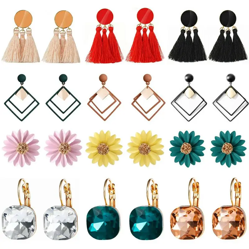 Модные Цветные Висячие серьги с кисточками для женщин длинные висячие и девушек
