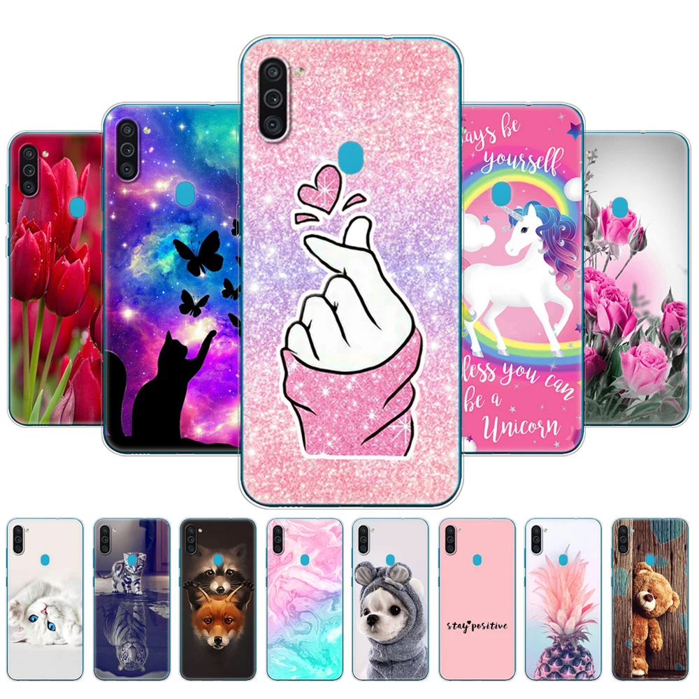 Чехол для Samsung M11 6,4 дюйма, Мягкая силиконовая задняя крышка из ТПУ для телефона Samsung Galaxy M11 SM-M115FMBNSER m115, защитный чехол-бампер