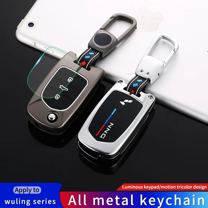 

Zinc Alloy Remote Auto Car Key Shell Case Cover For Wuling Hongguang Baojun 510 630 730 560 310 3Buttons Folded Key Car Styling