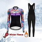 Женский теплый зимний велосипедный комплект из джерси 2022, теплая флисовая одежда для велоспорта, платье для горного велосипеда, женская одежда для дорожного велосипеда, костюм, Униформа, наряд