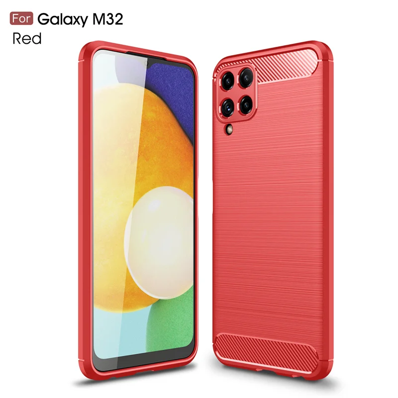 For Cover Samsung M32 Case Samsung Galaxy M32 M 32 Capas Shockproof Silicone Brushed Back Soft TPU Case For Samsung M32 Fundas