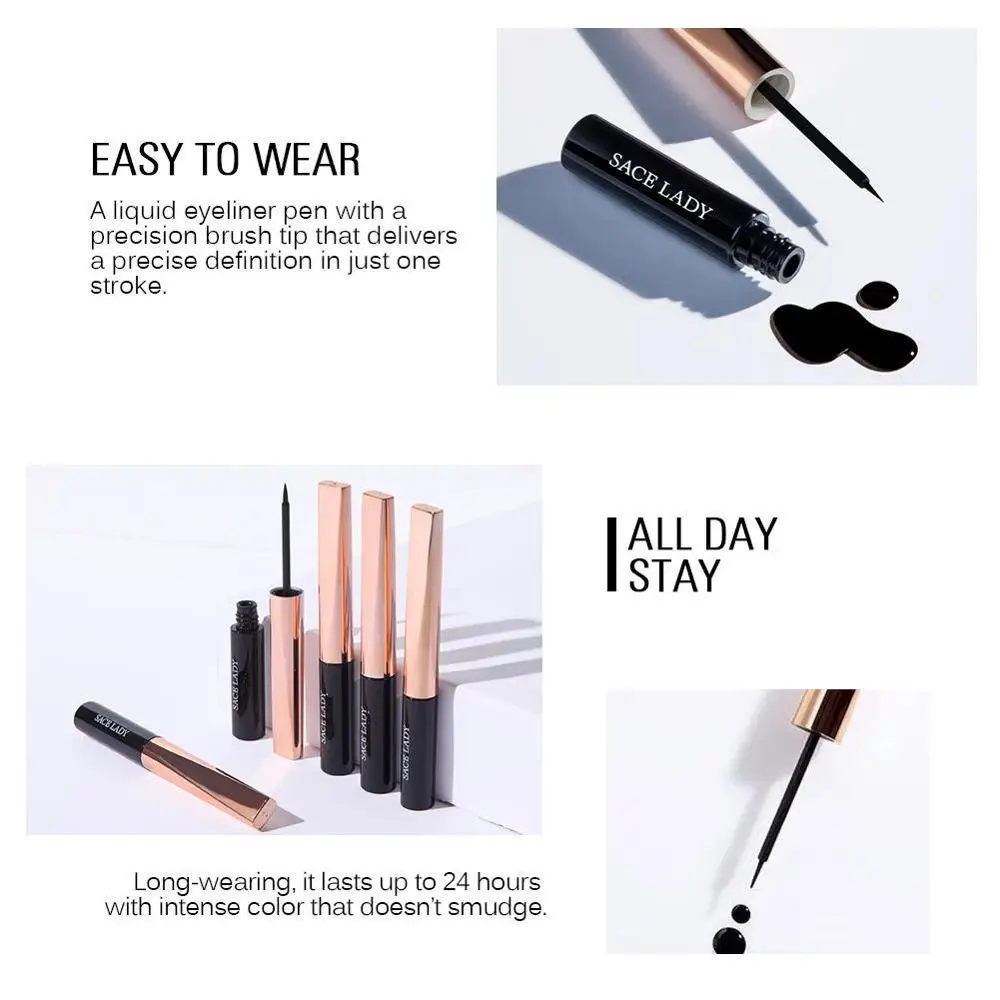 Горячая жидкая подводка для глаз Карандаш Водонепроницаемый Черный сухой maquiagem