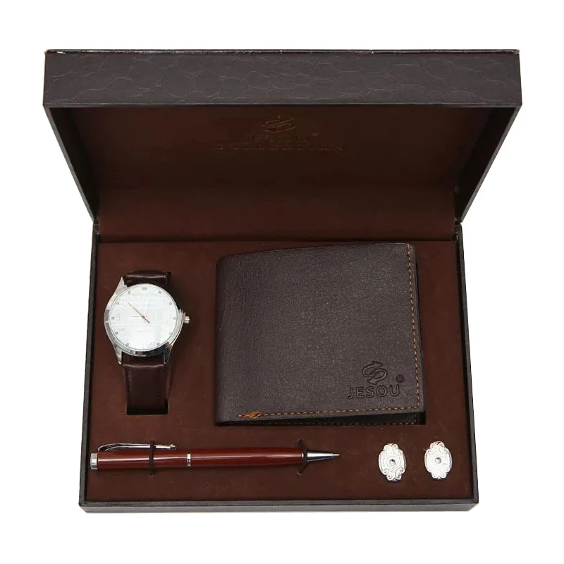 Набор мужских часов модные бизнес кварцевые наручные часы шариковая ручка