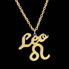 Ожерелье из нержавеющей стали с надписью Leo, Знак зодиака, знак созвездия, подвеска, ожерелье для женщин, 12, созвездие, ювелирное изделие