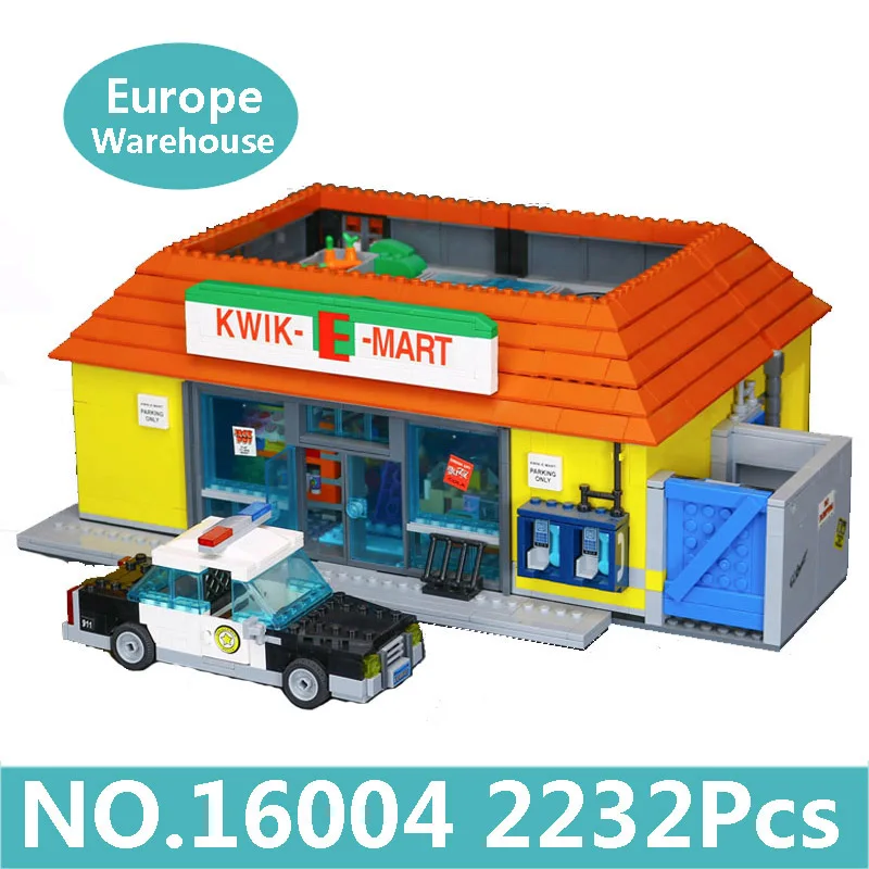 King Bricks 16005 16004 Симпсоны дом Kwik-E-Mart строительные блоки фильм архитектура 71016 71006 Lepinblocks игрушка-подарок для детей