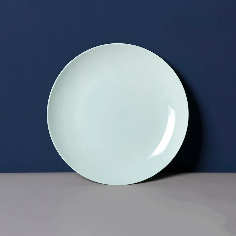 

Plate imitation porcelain snack snack plate round household plastic meal table fruit plate