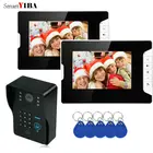 Видеокамера SmartYIBA с паролем, домофон с 7 дюймовым монитором, проводной видеодомофон, дверной звонок, телефон с системой внутренней связи