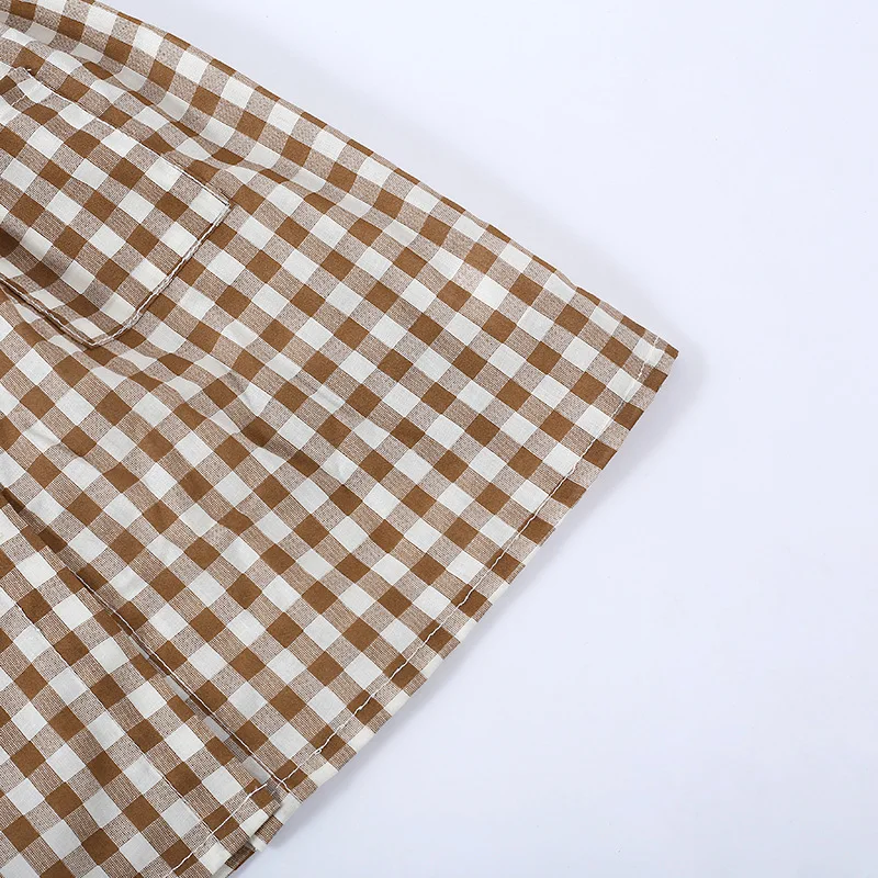 

2-9Y Baby Kid Girls Dress Summer Plaid Short Sleeve Ruffles Dress For Children Girls Vintage Kid Girls Costumes